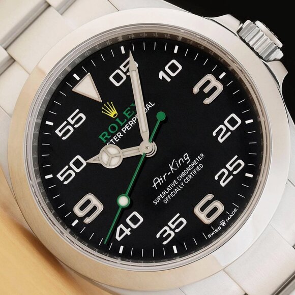 NEW ROLEX AIR-KING 40MM GREEN BLACK STAINLESS STEEL WATCH WITH BOX - Picture 1 of 10
